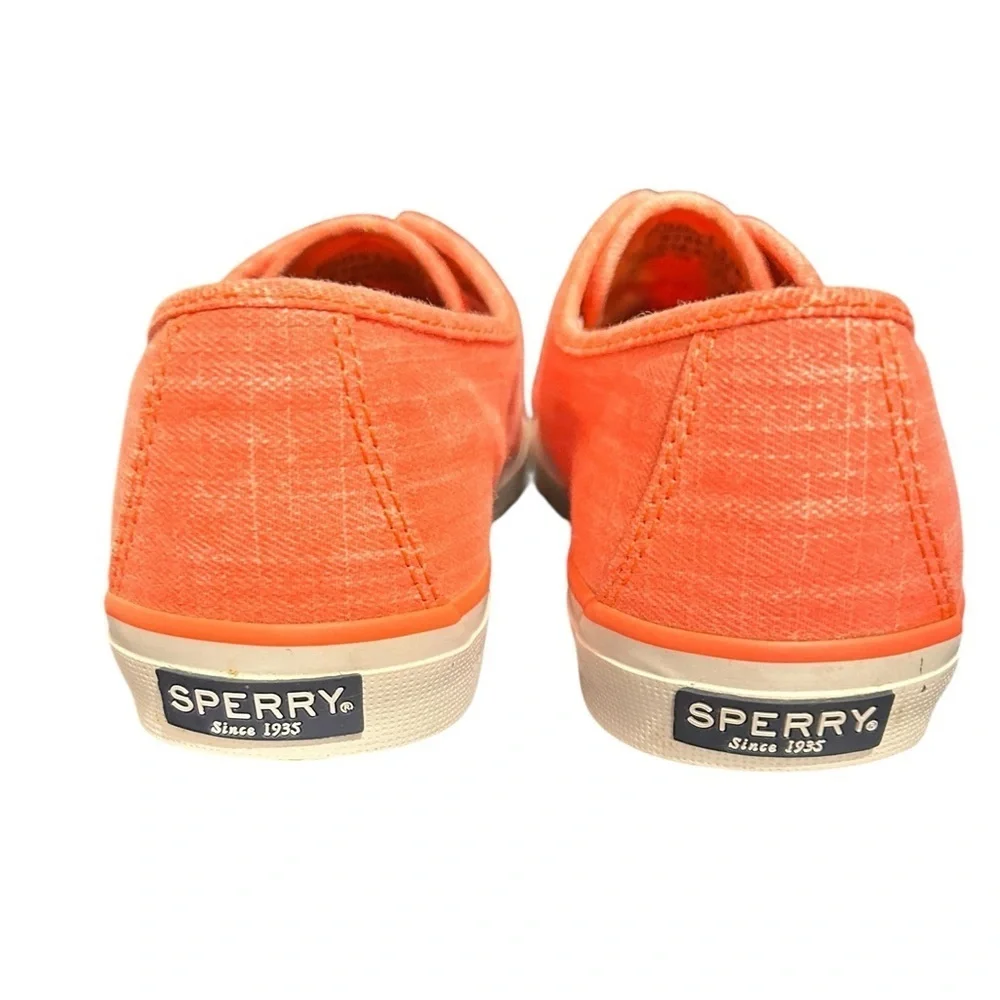 Sperry Top-Sider Seacoast Ripstop Coral Sneakers Boat Deck Shoes Women’s Sz 8.5